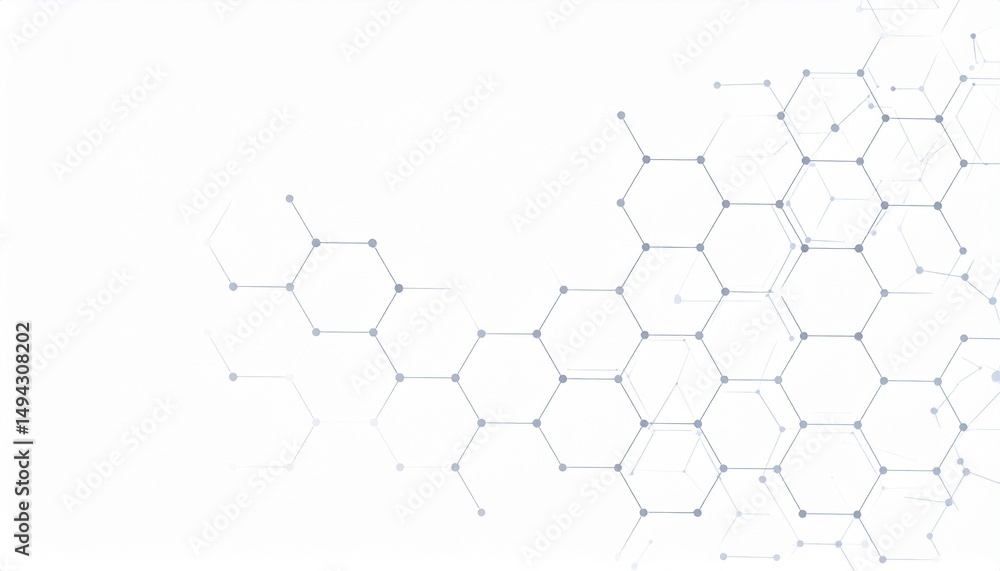 Poster abstract hexagonal network pattern, geometric design
