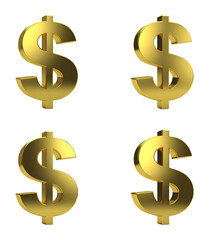 Obraz premium Gold Dollar Signs Representing Wealth and Money in Creative Design