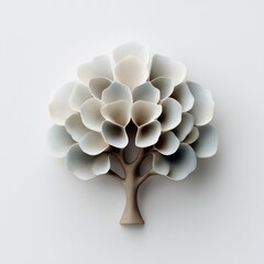 Elegant Tree Sculpture Against White Backdrop