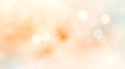 Obraz premium A soft and dreamy bokeh background with gentle gradients of peach, cream, and a hint of pale blue, creating a serene and ethereal feel.