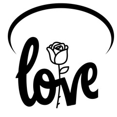 A black illustration of the word 