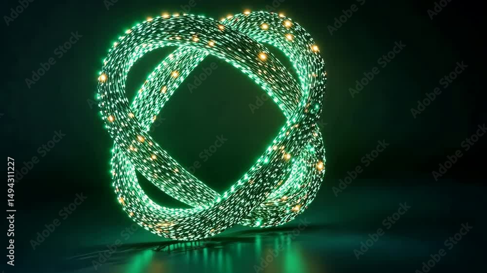 Poster st patrick concept, glowing green abstract shape with intertwined lights creates mesmerizing visual 