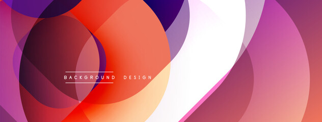 Obraz premium Abstract colorful overlapping circles create dynamic background. Gradient shades blend, forming modern visual design.