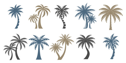 Fototapeta premium palm tree logo design . vector icon set illustration