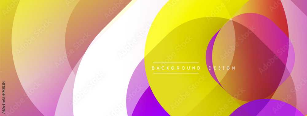 Aufkleber Abstract colorful layers create dynamic visual effect. Smooth gradients blend, forming modern background design. Bright hues dominate composition.