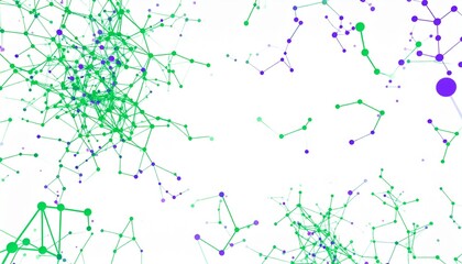Abstract network visualization with interconnected nodes