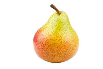 a pear with a white background and a red spot