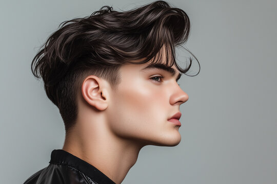 photo of male model with undercut textured haircut