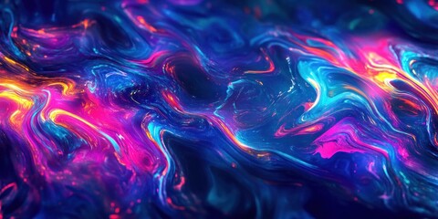 Abstract Neon Swirls: A Symphony of Vibrant Hues
