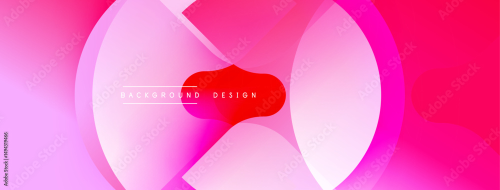 Aufkleber Abstract pink design. Fluid shapes overlap, creating dynamic visual effect. Modern background suitable for various projects.