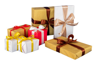 collection of gift boxes with ribbon