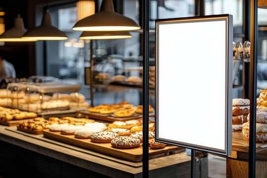 Versatile mockup board for showcasing bakery advertisements.