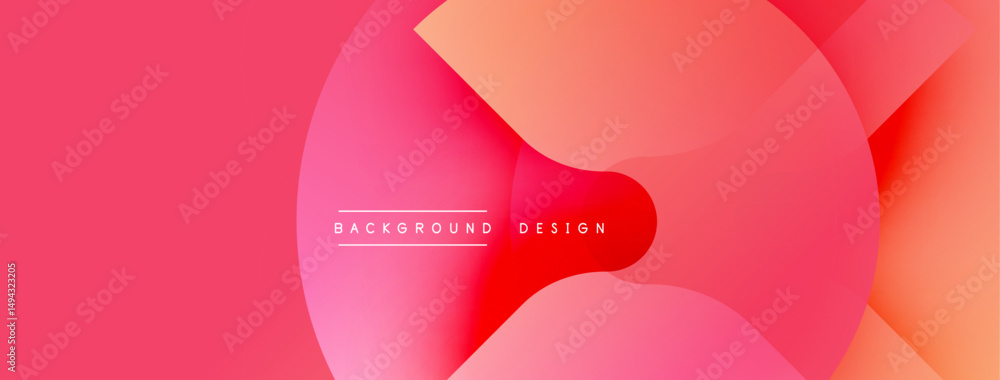 Aufkleber Abstract pink background. Overlapping circles create dynamic visual effect. Gradient colors blend smoothly, modern design element.