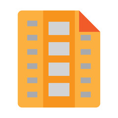 Video File Vector Flat Icon Design