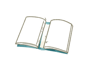 背表紙が外れた本-水彩