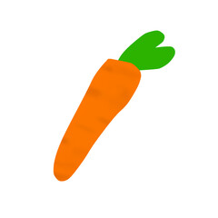 Cartoon flat style illustration of carrot vegetable, rabbit food.