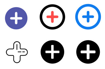 Fototapeta premium Plus Icon Set For Add, Increase, And Mathematical Design Concepts