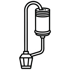 Black and White Vector Illustration of an Industrial Valve or Spray Nozzle Component