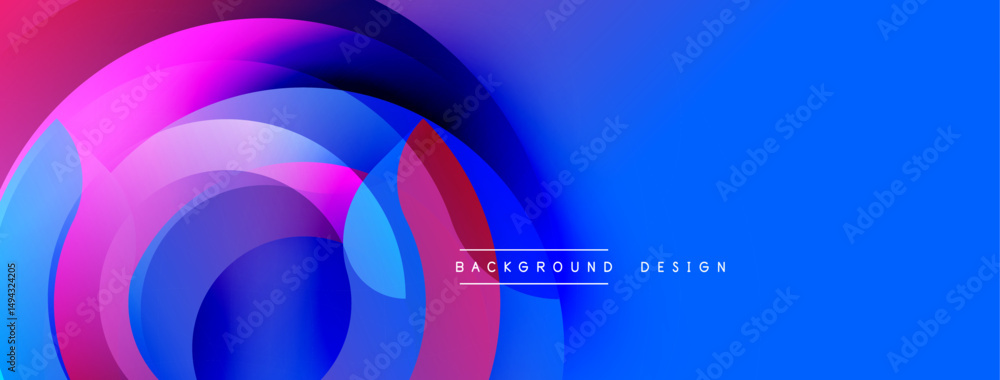 Poster abstract vibrant layers create dynamic blue, pink, purple gradient. modern design element for backgr