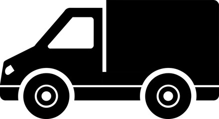 Delivery Van Icon - Black and White
Shipping and Logistics Vehicle Symbol - Vector
Cargo or Transport Van Icon