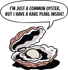 Cute cartoon a illustrator vector Oyster