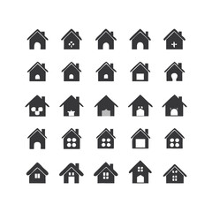 Title: icons santa visit christmas house décor set. House icon set. Home vector illustration sign. Hotel symbol. House vector icon set. home illustration sign collection. building symbol.