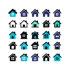 icons santa visit christmas house décor set. House icon set. Home vector illustration sign. Hotel symbol. House vector icon set. home illustration sign collection. building symbol.