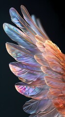 Naklejka premium digital technology colorful holographic feather illustration poster background