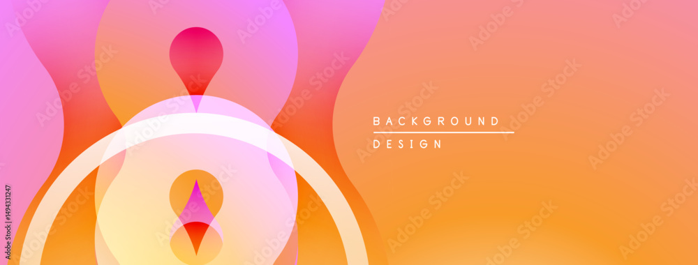 Leinwandbilder Abstract shapes, vibrant colors create modern background. Gradient hues blend smoothly, offering dynamic visual experience.