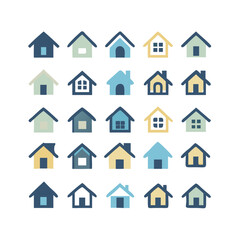 icons santa visit christmas house décor set. House icon set. Home vector illustration sign. Hotel symbol. House vector icon set. home illustration sign collection. building symbol.