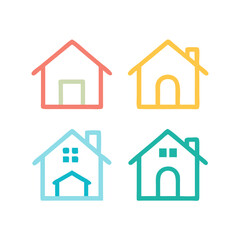 Fototapeta premium icons santa visit christmas house décor set. House icon set. Home vector illustration sign. Hotel symbol. House vector icon set. home illustration sign collection. building symbol.