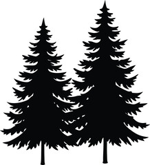 vector silhouettes of trees