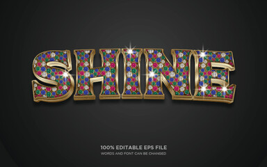 Glow and Shine diamond 3D editable text style effect	

