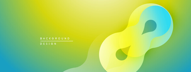 Fototapeta premium Abstract gradient design features flowing shapes. Yellow, green, blue hues create smooth transition. Minimalist aesthetic, modern look.