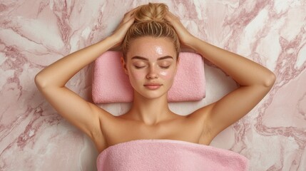 Fototapeta premium Relaxing spa treatment luxurious setting photography serene environment aerial view wellness concept