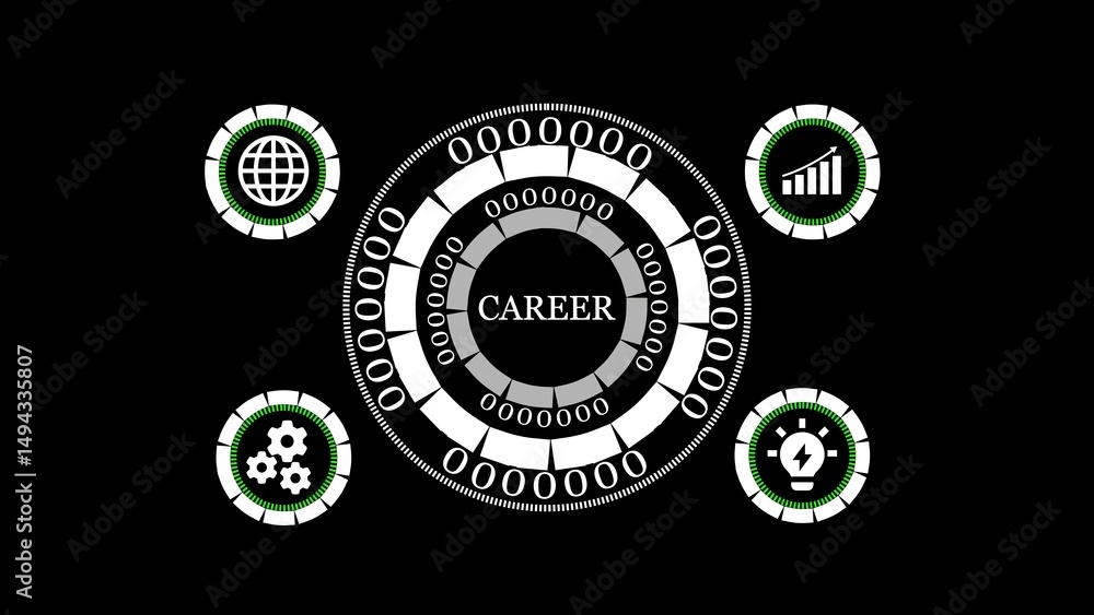 Poster abstract career development and growth concept illustrating global networking progress and creative 