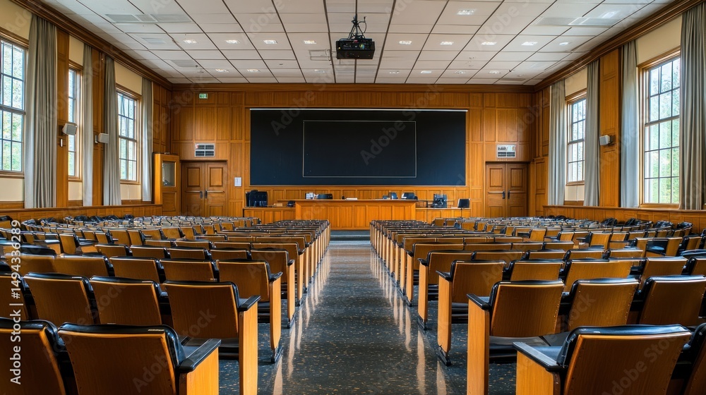 Poster empty university lecture hall: awaiting students