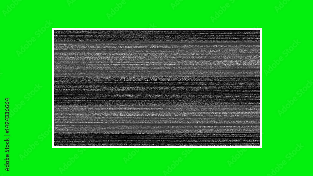 Poster abstract retro television static texture overlay with horizontal lines in grayscale on a vibrant gre