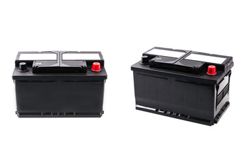 Two car battery isolated on white background