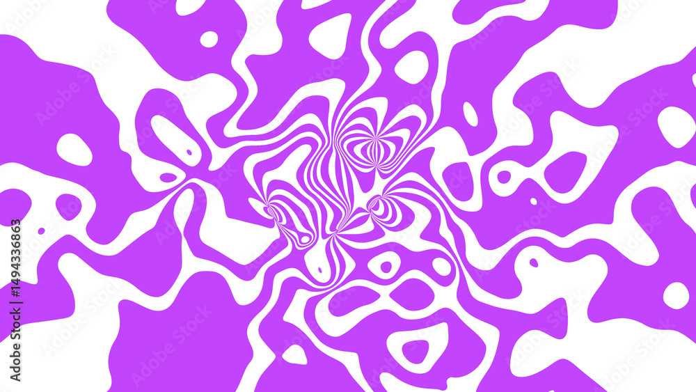 Poster abstract purple and white wavy pattern creates a dynamic and visually striking artwork featuring swi