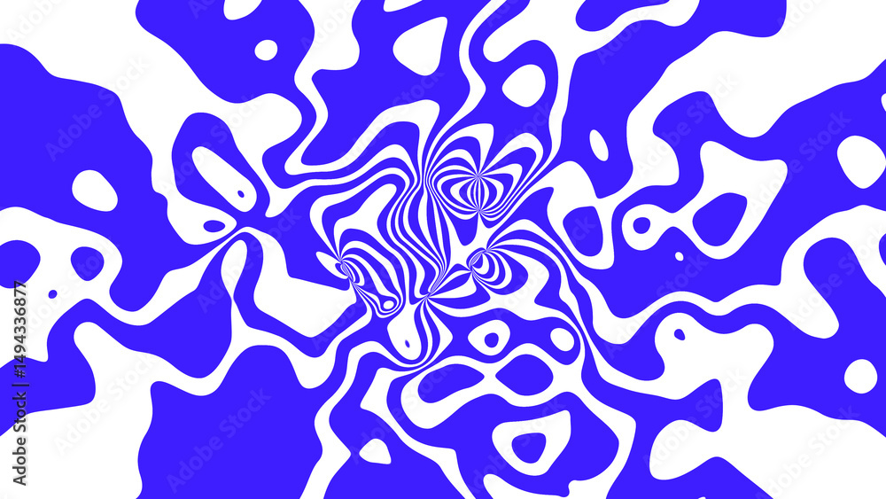 Poster abstract blue and white swirls and curves patterned design creates a dynamic optical illusion backgr