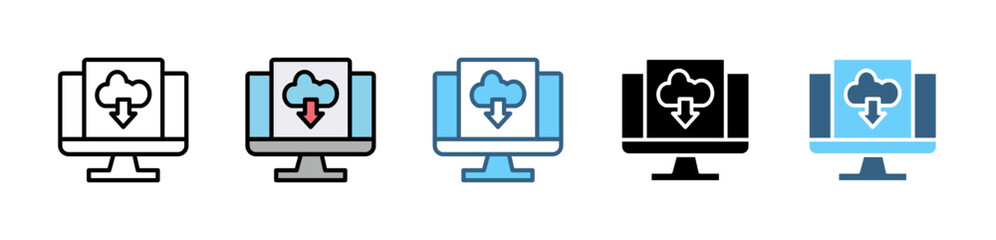 Fototapeta premium DOWNLOAD icon with multiple style