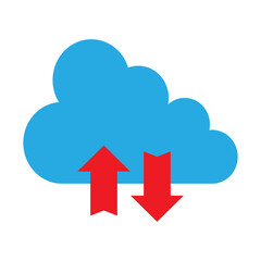 Cloud Migration Vector Flat Icon Design