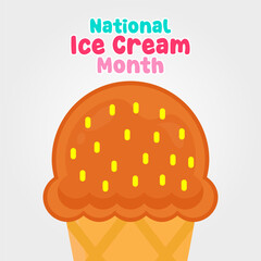 vector graphic of National Ice Cream Month ideal for National Ice Cream Month celebration