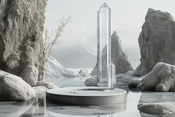 3d display product beige minimal scene with geometric podium platform. cylinder background vector 3d rendering with podium. stand for cosmetic products. Stage showcase on pedestal 3d beige studio 