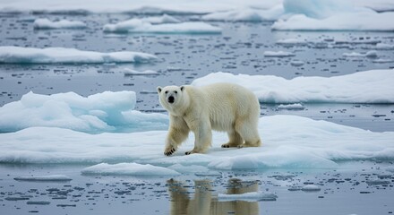 Majestic Polar Bear on Arctic Ice Floe