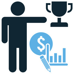 Financial achievement icon vector for profit success, goal reaching, and monetary milestones. Ideal for business awards, finance victory, and savings completion visuals.