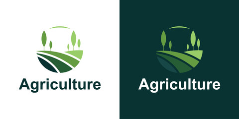 plantation logo design, agriculture, farm, logo design template, icon, vector, symbol, idea, inspiration.