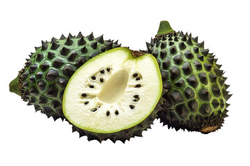 a close up of a fruit with a cut in half