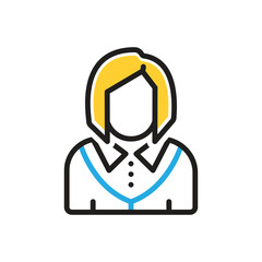 Multi color icon for woman